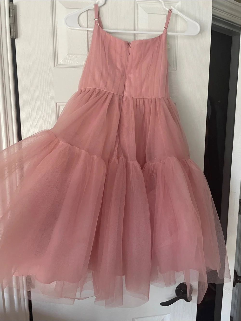 Azazie Pink Floral Tulle Flower Applique Dress